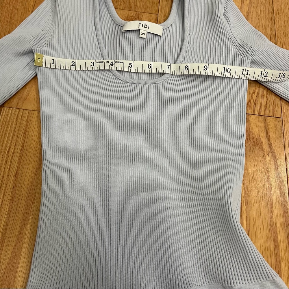 Tibi Tech Rib Bodysuit Light Blue - Picture 14 of 16